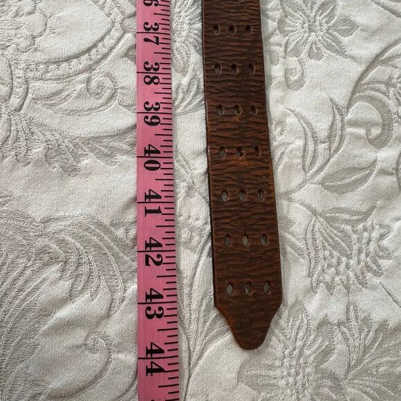 PERFORATED Belt Leather Cognac Brown Sz32 Bodied Chucky Equestrian Country Ranch - Picture 4 of 5